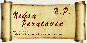 Nikša Peralović vizit kartica